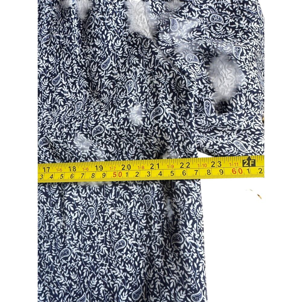 Threads & States Blue Paisley Floral Midi Dress Tassel Tie Waist Size L - Picture 8 of 10